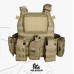 Colete Tático Modular Plate Carrier + 8 Peças TAN