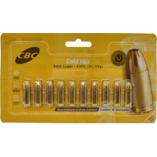 9MM LUGER +P+ 115GR GOLD HEX